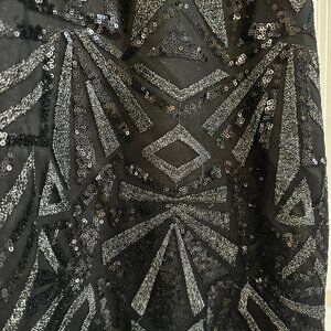 Vince Camuto Women's Sequined Sleeveless Halter Blouson Cocktail Dress 22W Black